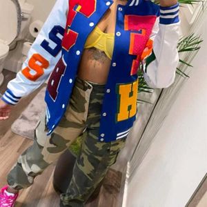 Designer Women Winter Clothes Jacket Baseball Jackets Printed And Embroidery Uniform Fashion Tops Coats Female S-XL