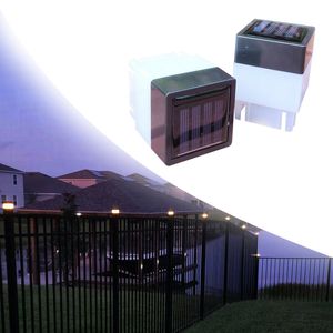 Solar Garden Lights 2x2 Solar Lamps Post Cap Light Square Powered Pillar Lighting For Wrought Iron Fencing Front Yard Backyards Gate Landscaping Residential
