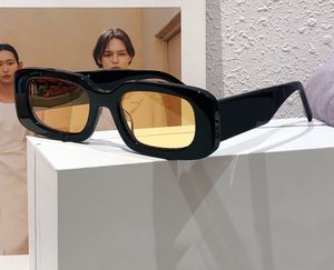 Siyah Sarı Dikdörtgen Kadın Erkek Parti Sunnies için Güneş Gözlüğü Moda Büyük Gözlük Sonnenbrille gafa de sol Güneş Shades UV400 Gözlük Kutusu ile