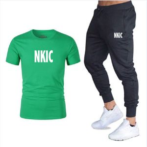 2023 new summer Men's Tracksuits round neck T shirt trousers sports suit men's suit short shirt casual sports suit