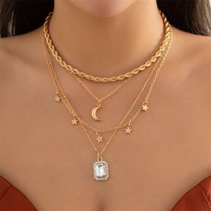 breastmilk jewelry necklaces bracelet designer jewelry Multi-layered geometric alloy necklace exaggerated multi-element Imitation pearl beads snake chain