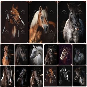 Farmhouse Rustic Wall Metal Art Poster Decor Tin Sign For the Home Country Horse Pictures Wall Decor Animal Metal Plaque 20cmx30cm Woo