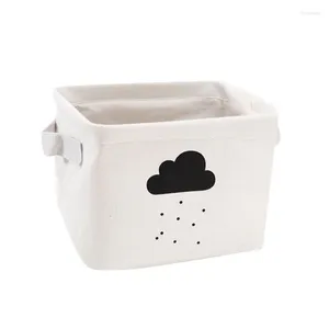 Storage Boxes 2023 Mulit Desktop Cotton Linen Basket Sundries Organizer Cartoon Cosmetic Toy Bag Box Cloth Small Organize