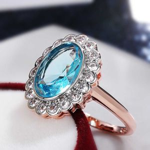 Anello solitario Romantico Girasole Design Donna s Intarsiato Lucido CZ Pietra Elegante Matrimonio femminile Engage Party Gioielli di alta qualità Y2302