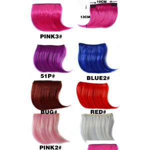 Bangs Clips Hair Styling Pretty Girls Clip In Front Bang Fringe Extension Straight Synthetic Piece For Women Drop Delivery Products Dhxhv