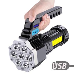 Flashlights Torches Super Bright Led Rechargeable COB Hand Light Mini Portable Lamp Outdoor Camping Long-range Spotlight Flashligh