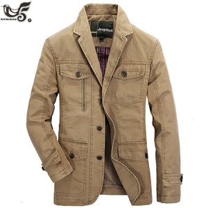 Mensjackor Casual Denim Men 100% Cotton Business Coat Man Brand Clothing Stylish Autumn Winter Suit Blazer Jean Man 230203