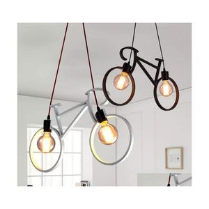 Pendant Lamps Retro Nordic Modern Iron Bicycle Chandelier Cafe Lighting Led Loft Bar Ceiling Lamp Bedroom Droplight Store Home Decor Dhoci