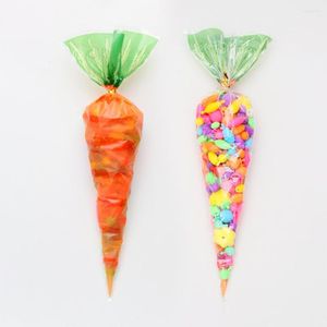 Gift Wrap 20pcs Easter S Carrot Candy Cone Bags Box Cookie DIY With Greeting Cards