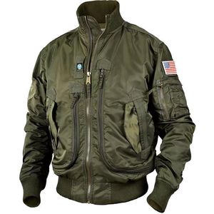 Mens Jackets Cool Army Tactical Stand Collar Flight Jean Winter Bomber Combat 230203