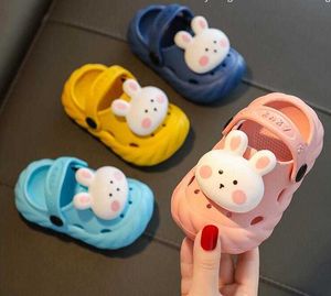 Slipper Boys Girs Baby Rabbit Hole Slippers Breathable Non Slip Beach Sports Cute Cartoon Walking Sandals Children Shoes 0203