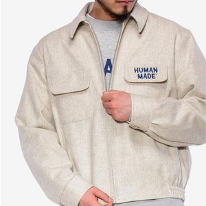 Mens Jackets HUMAN MADE Men Women 1 1 Oversized Embroidered Polar Bear Human Made Jacket 230202