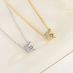 Pendant Necklaces Necklace For Women Crown Box Chain Simple Temperament Chic Clavicle Japan And South Korea Zircon Jewelry