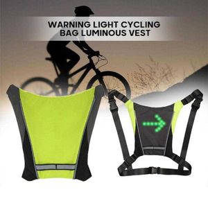 Panniers Bags New 2021 Wireless Cycling Vest MTB Bag LED Turn Signal Bike Bicycle Nylon Lighting Warning Safety Vests 0201