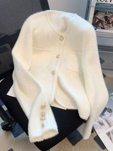 Kadın Örgü Kadınlar Zarif Sonbahar Kış Örgü İngiltere Tarzı Hırka Kazak Ceket Kadın Moda Dış Giyim Katı Lady 2023 Giysileri