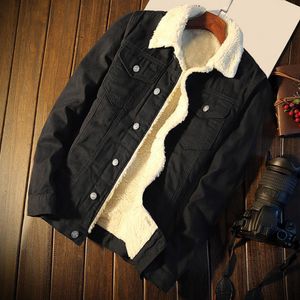 Men's Jackets Super Soft Lapel Buttons Jean Jacket Winter Men Outerwear Solid Color for Office 230203