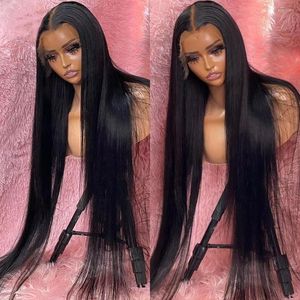 13x4 HD in pizzo trasparente Front Human Hair parrucche gluteless remy brasiliano 180 densità 30 32 pollici parrucca frontale dritta per wome