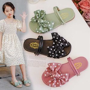 Toffel barnskor flickor sandaler sommar ny mode ytterkläder mjuka botten små barn tofflor prinsessa söta baby flip flops