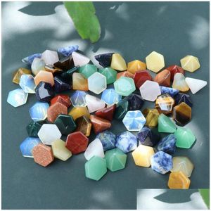 Stone Natural Hexagonal Pyramid Cabochon Beads Rose Quartz Stones For Reiki Healing Crystal Ornaments Necklace Ringörring