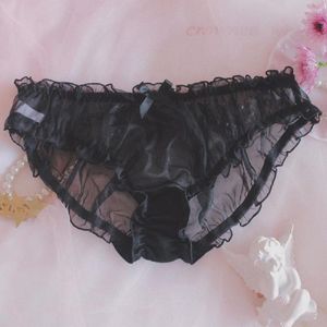 Mutande Mutandine da uomo Slip sexy Sissy Marsupio in pizzo floreale Pantaloncini Intimo bikini Sheer Mesh Knicker Cute Sensual Lingerie