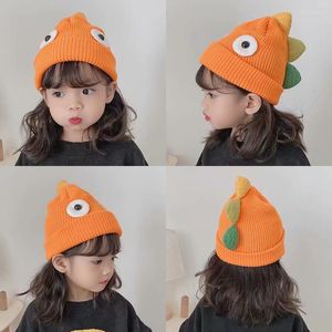 Berets Cartoon Dinosaur Детская шляпа Capean версия вязаные кепки для детских малышей для мальчиков для девочек шляпы для теплых детей шляпы