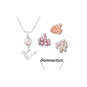 Pendant Necklaces 18Kgp Sier Plated 67Mm Natural Rice Pearl Cage Pendants /Squirrel/Christmas Trees/Snowman Charm Mountings Wholesal Dh3D9