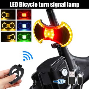 Lights Wireless Control Remote Control Bike USB Recarregável Bicicleta Taileira Scooter Scooter Lâmpada de Segurança Aviso de Turnando Luz 0202