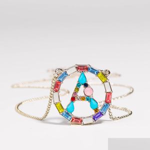 Anhänger Halsketten Mode Alphapet Buchstaben Halskette Silber Überzogene Liebe Wunsch Colorf Wort Schmuck Für Frauen Geschenke Drop Lieferung Anhänger Dhipb