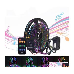 Paski LED Sterowanie muzyki Dream Kolor Pasp Zestaw WS2811 Light 5050 RGB DC12V z zdalnym sterownikiem 12V 3A Dostawa zasilacza DH2UR