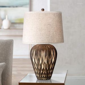 Table Lamps Love Leads Family Members Forever Low-key American Dark Gold Flower Bed Modeling Lamp Living Room