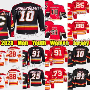 #10 Jonathan Huberdeau Reverse Retro Hockey Jersey #91 Nazem Kadri #25 Jacob Markstrom Elias Lindholm Andrew Mangiapane Mikael Backlund Jarome