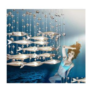 Pendelleuchten Kristall Kronleuchter Kreative Glas Persönlichkeit Fisch Restaurant Dekoriert Mit EL Lobby Wohnzimmer Drop Lieferung Lichter Dhxc3