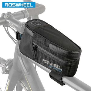 Packtaschen Taschen ROSWHEEL Fahrrad-Oberrahmentasche 1,5 l Fahrrad-Kreuzschienen-Oberrohr-Trägertasche Fahrrad-Aufbewahrungstasche Nylon-TPU-Pack 0201