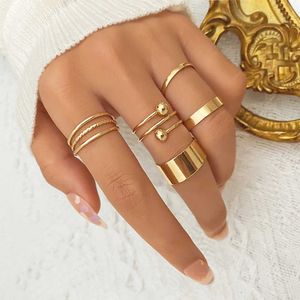 Solitaire Ring Iparam Punk Metal Geométrico Conjunto para Mulheres Vintage Minimalista Jóias de Jóias de Trendes de Trendidade Y2302