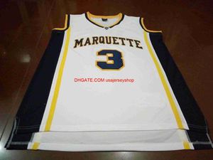 Maglia da basket vintage # 3 DYWANE WADE Marquette College Taglia S-4XL 5XL personalizzata con qualsiasi nome e numero di maglia