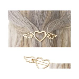 Hair Clips Barrettes Fashion Jewelry Womens Barrette Hollowedout Love Cupid Wings Frog Clip Hairpin Bobby Pin Lady Drop Delivery H Dhbma