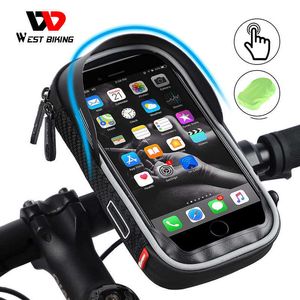 Taschen s WEST BIKING Wasserdichter Fahrrad-Handyhalterständer 6,0 Zoll iPhone Fahrrad Motorrad Lenker Rückspiegelhalterung Tasche Hülle 0201