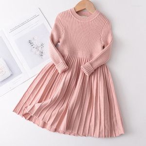 Flickklänningar Melario Girls Casual Dress Fashion Christmas Party Princess Cute Outfits Tröja Sticked Vestidos 2-6y