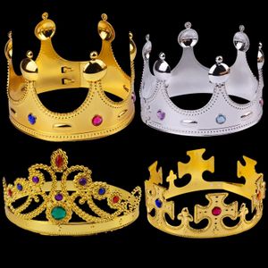 Festhattar King Crown Halloween Ball Dress Up Plast Crown Scepter Partys Supplies Födelsedag Crownes Princess Crowns