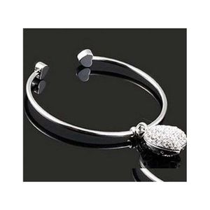 Charm Bracelets Love Heart Bangles Metal Statement Jewelry Wholesale Luckyhat Drop Delivery Dh7Mx