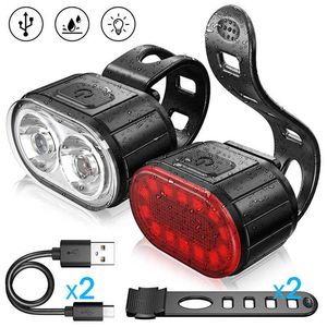 Lights 4 bike light 350mAh USB MTB Road Bicycle Headlight 6 Modes Rechargeable Cycling Taillight LED Bike Front Light Head Lamp 0202
