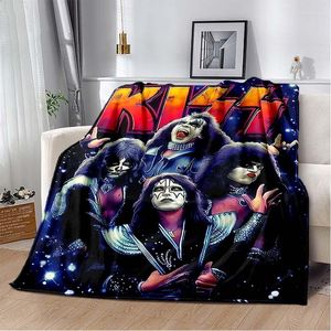 Coperte bacio rock band band 3d stampato arte pile coperta per letti picnic spessa trapunta da letto alla moda