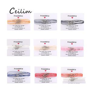 Charm Bracelets Arrival Colorf Wax Thread Woven Mtilayer Friendship Ccb Beads For Women Simple Holiday Summer Drop Delivery Jewelry Otb3P