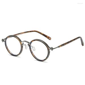선글라스 프레임 고급 빈티지 둥근 안경 대형 맑은 근시 컴퓨터 안경 대체용 렌즈 안경 프레임