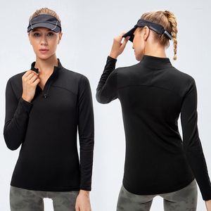 Abbigliamento da tennis a maggese Camicia da yoga a maniche lunghe autunnale Donna Palestra Asciugatura rapida Elastico Caldo Sport Camicie attillate Fitness Corsa Allenamento Top