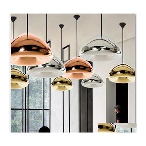 Lampade a sospensione Lampada Void Light Sier/Bronzo/Oro Luci Soffitto Moda Lampadario Drop Delivery Illuminazione Indoor Dheya