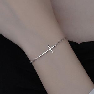 Bracelets de charme ihues moda Jesus cruzamento bracelete feminina coreana jóias geométricas Acessórios simples para namorada Presente Homens