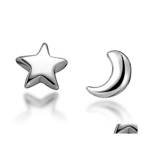 Stud Küpe 925 Sier Star Amp Moon Fashion Sterling Takı Kadınlar İçin Luckhat Drop Teslimat Dh7vt