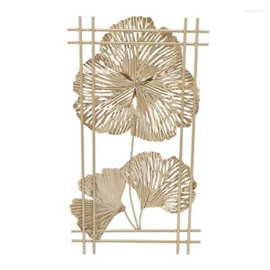 Decorative Flowers 3D Wall Sculpture Metal Ginkgo Leaf Decoration For Cafe