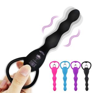 Vibrator Vibrador Anal Sexo Brinquedo Para As Mulheres Grnulos es Gay Massagem De Prstata Suave Bunda Macio Silicone Plugues 0803